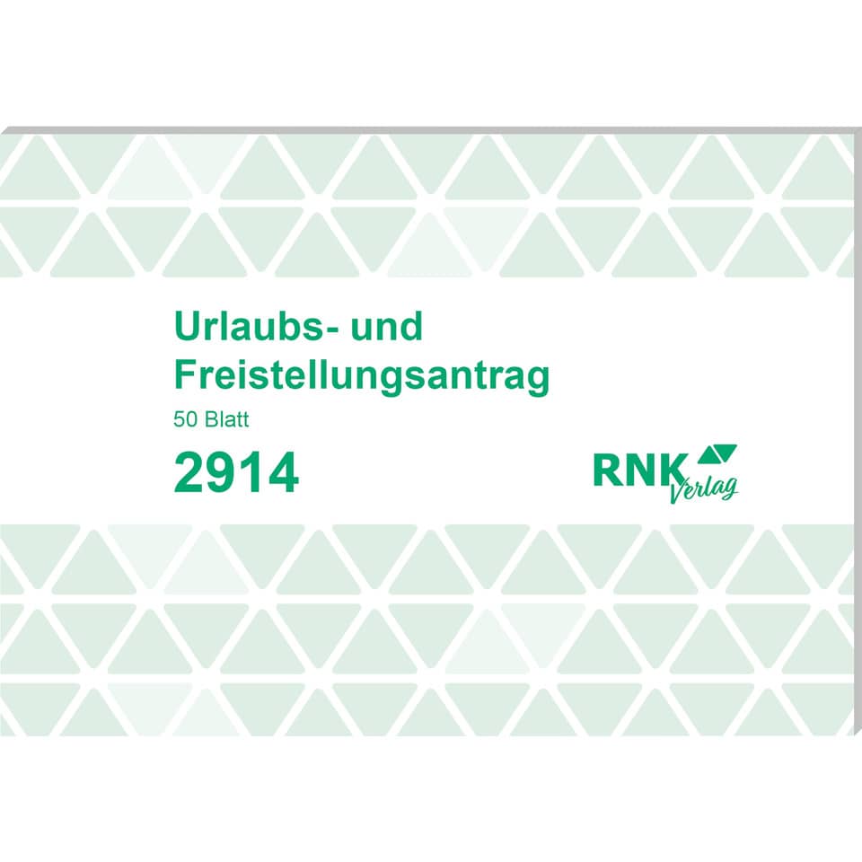 Urlaubsantrag, Freistellungsantrag, Dokument, 50 Blatt, RNK Verlag
