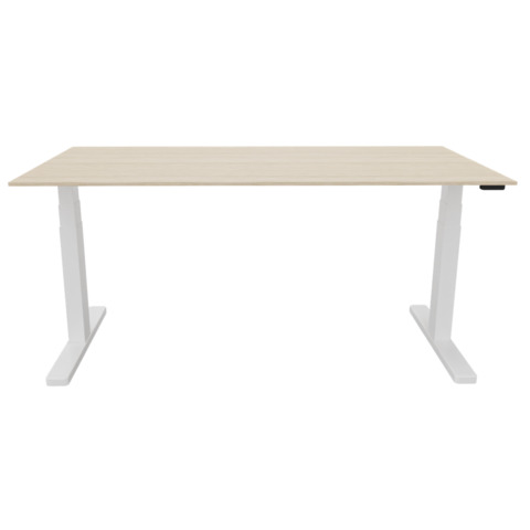 Schreibtisch -T-Fuß, 160 x 65-130 x 80 cm, elektrisch höhenverstellbar, eiche/weiß Q-CONNECT KF14152