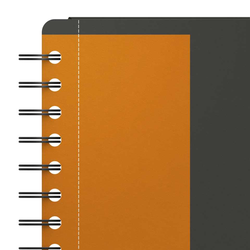 notizbuch, spiralbindung, orange, malerei, taschenformat