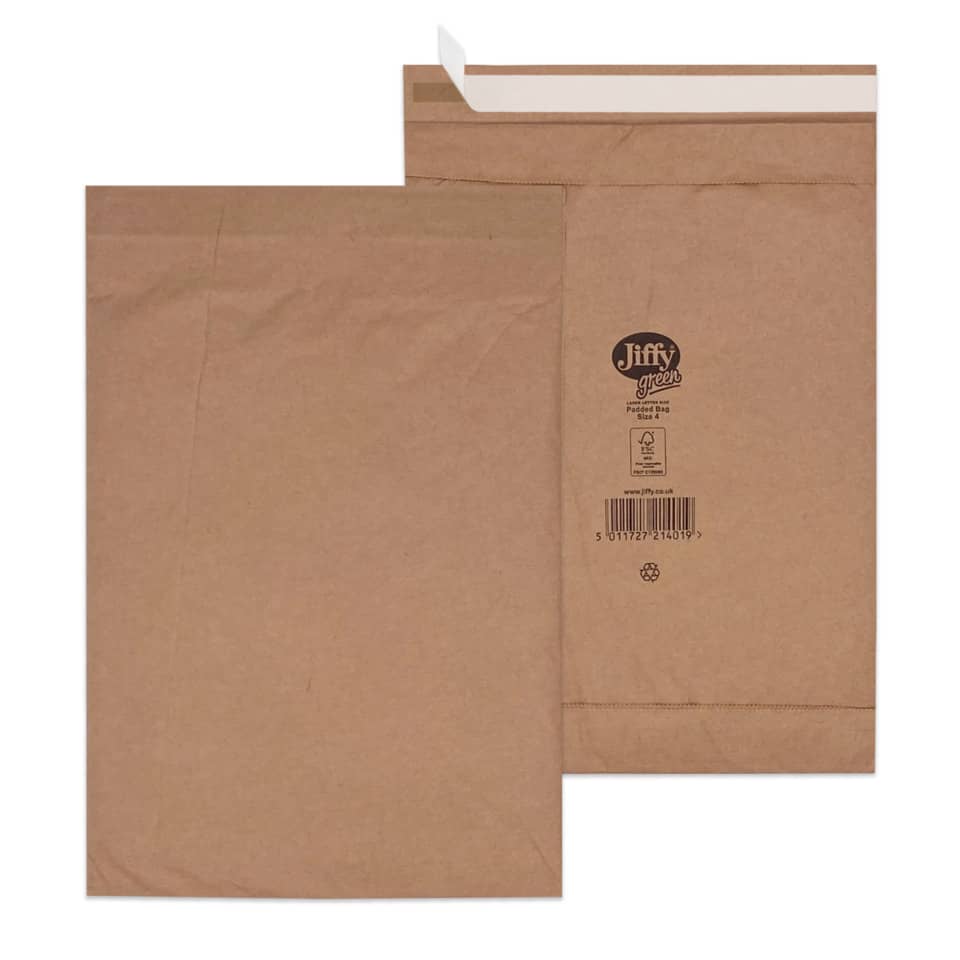 gepolsterte Tasche, braunes Papier, Verpackung, flache Beutel, recycelbar