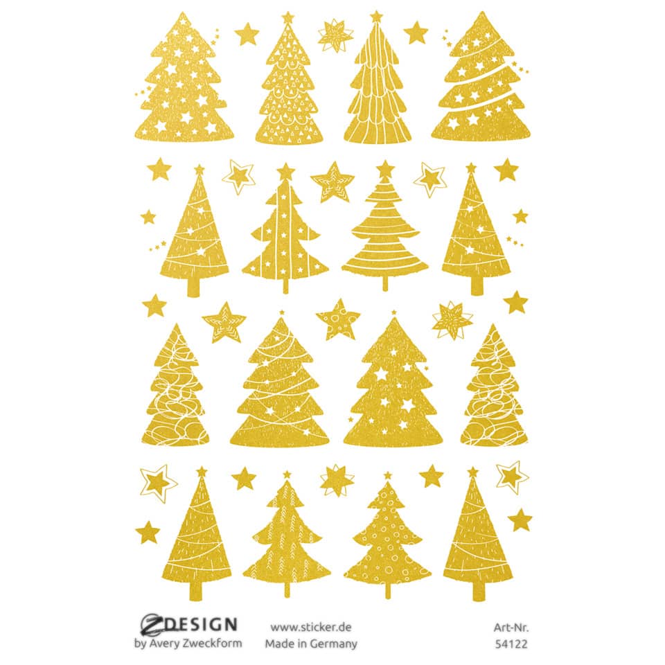 Weihnachtsbaum, Baum-Sticker, Sticker-Schnittmuster, Gold, Dekoration