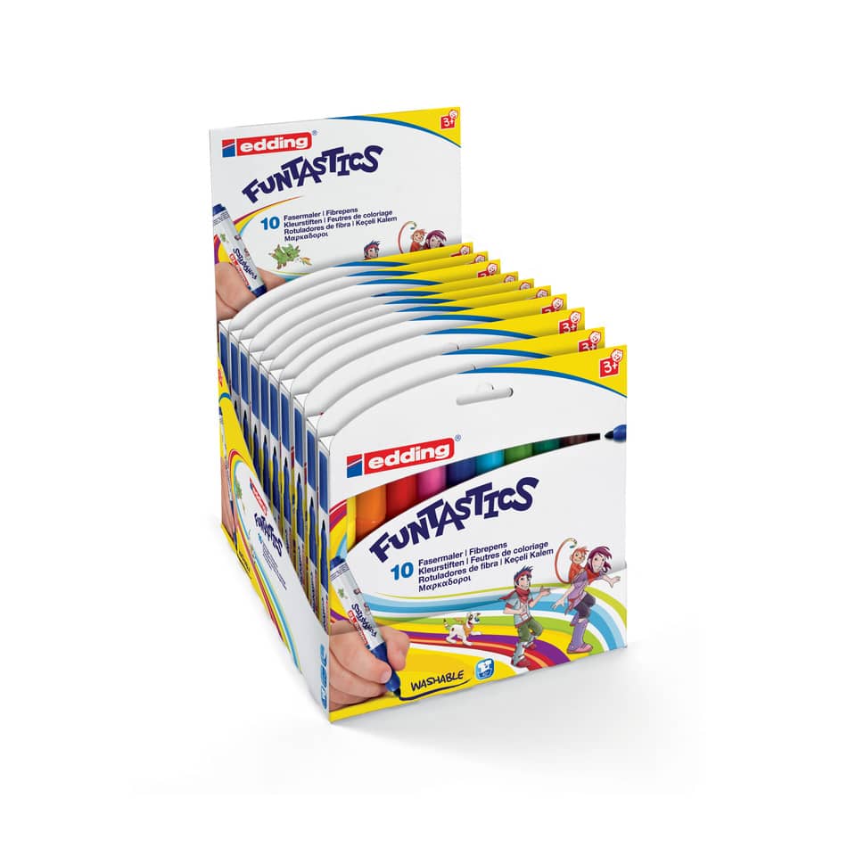 Fasermaler, Farbmarker, 10er-Pack, Waschbar, Kunstbedarf