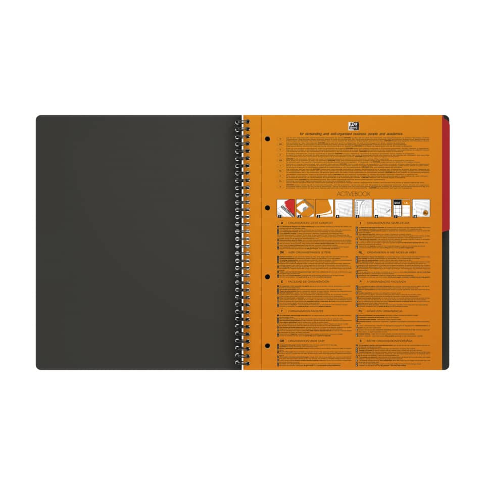 Notizbuch, Spiralbindung, OrangerUbend, A4, Kunstleder-Cover