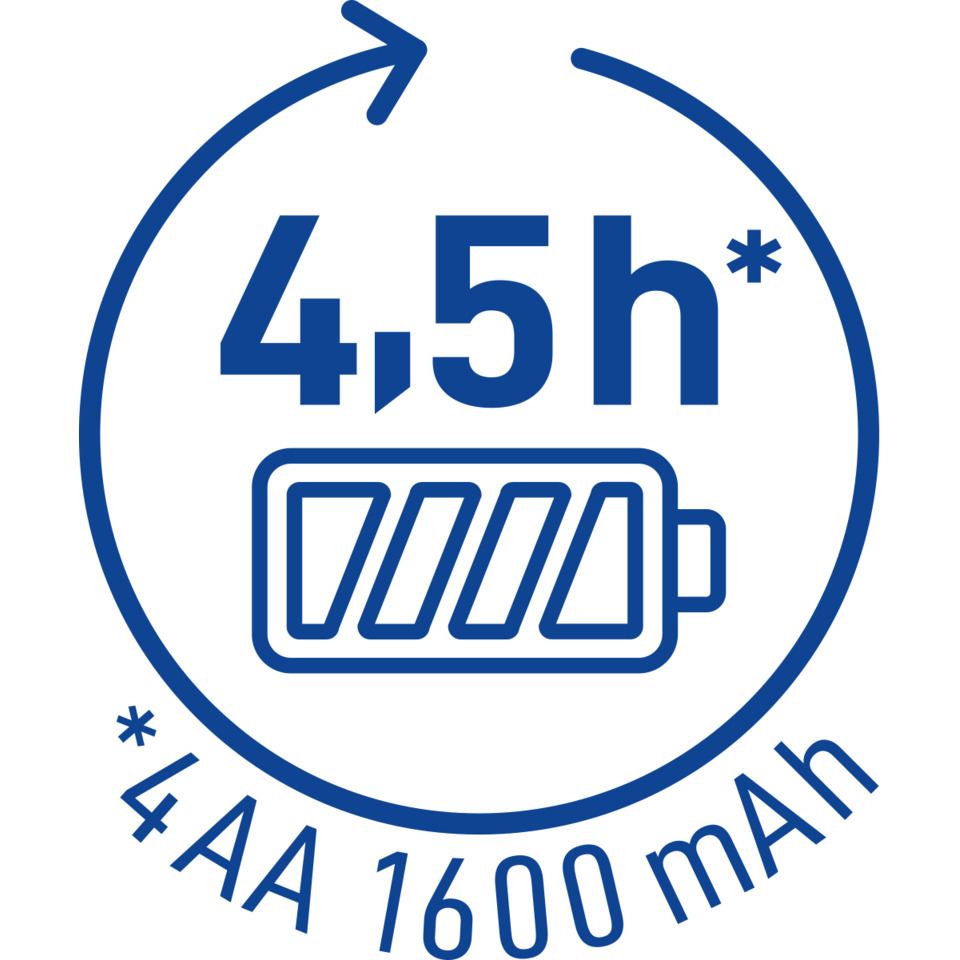 akku, aufladbar, 4,5h, lithium, 600mAh