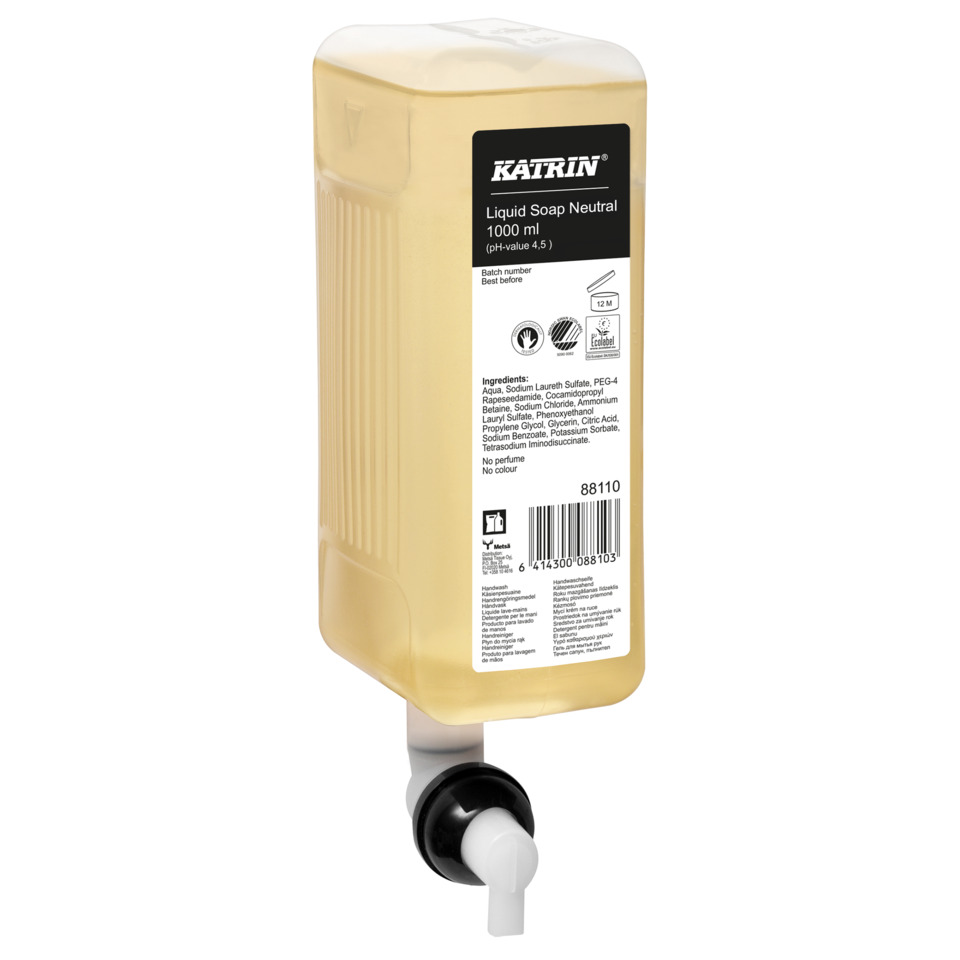 Liquid soap, Spender, Wandmontiert, Transparente Flasche, 1000 ml