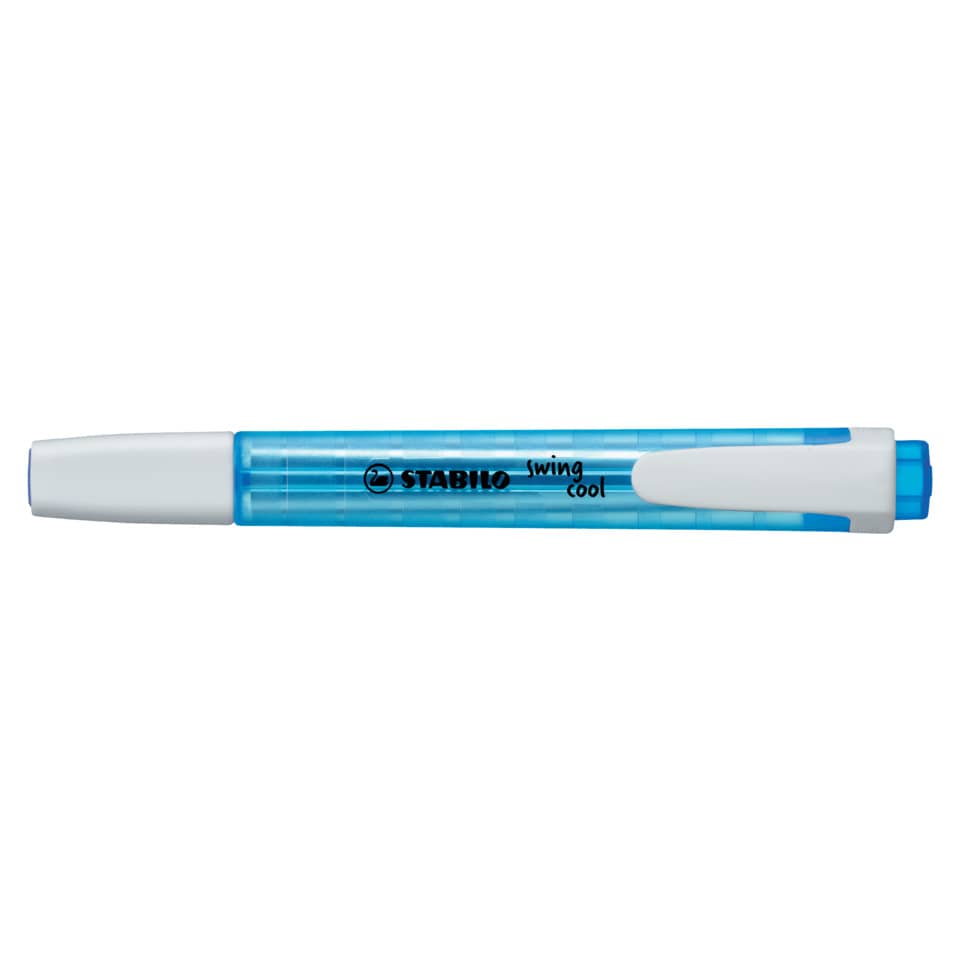 Marker, White cap, Blue body, 2-way marker, Stabilo Swing Cool