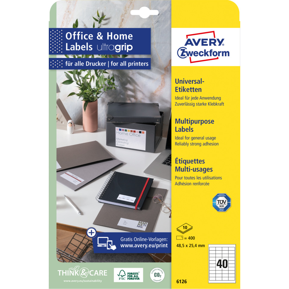 etiketten, beschriftung, büro etiketten, universell etiketten, multipurpose etiketten, Etiketten, Multifunktionsetiketten, Bürobedarf, Druckeretiketten, Avery Universaletiketten