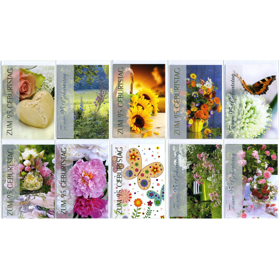 Geburtstagskarte, Blumen, Pflanzenmotiv, Schmetterling, Florales Design