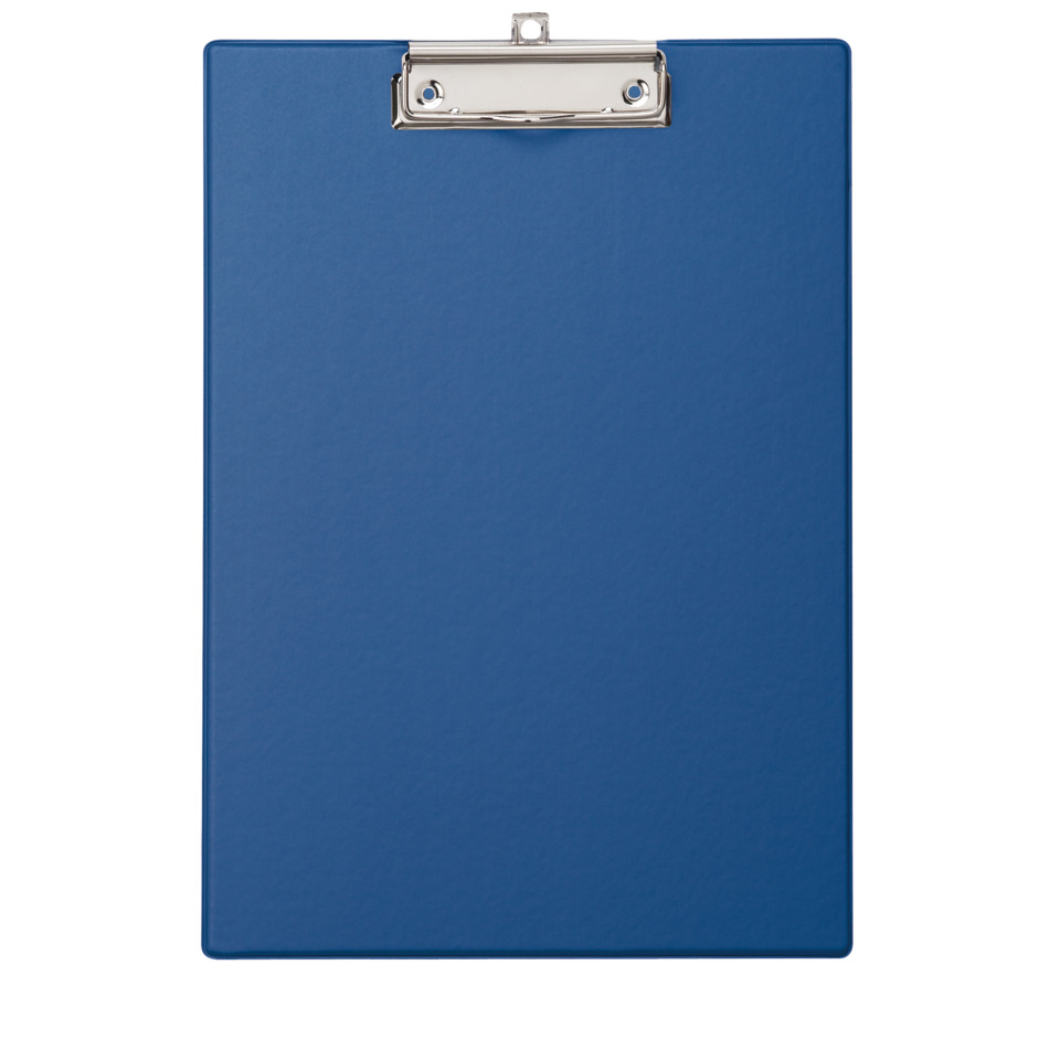 Clipboard, Blau, Metallklammer, Hartholz/Hardboard, Bürozubehör
