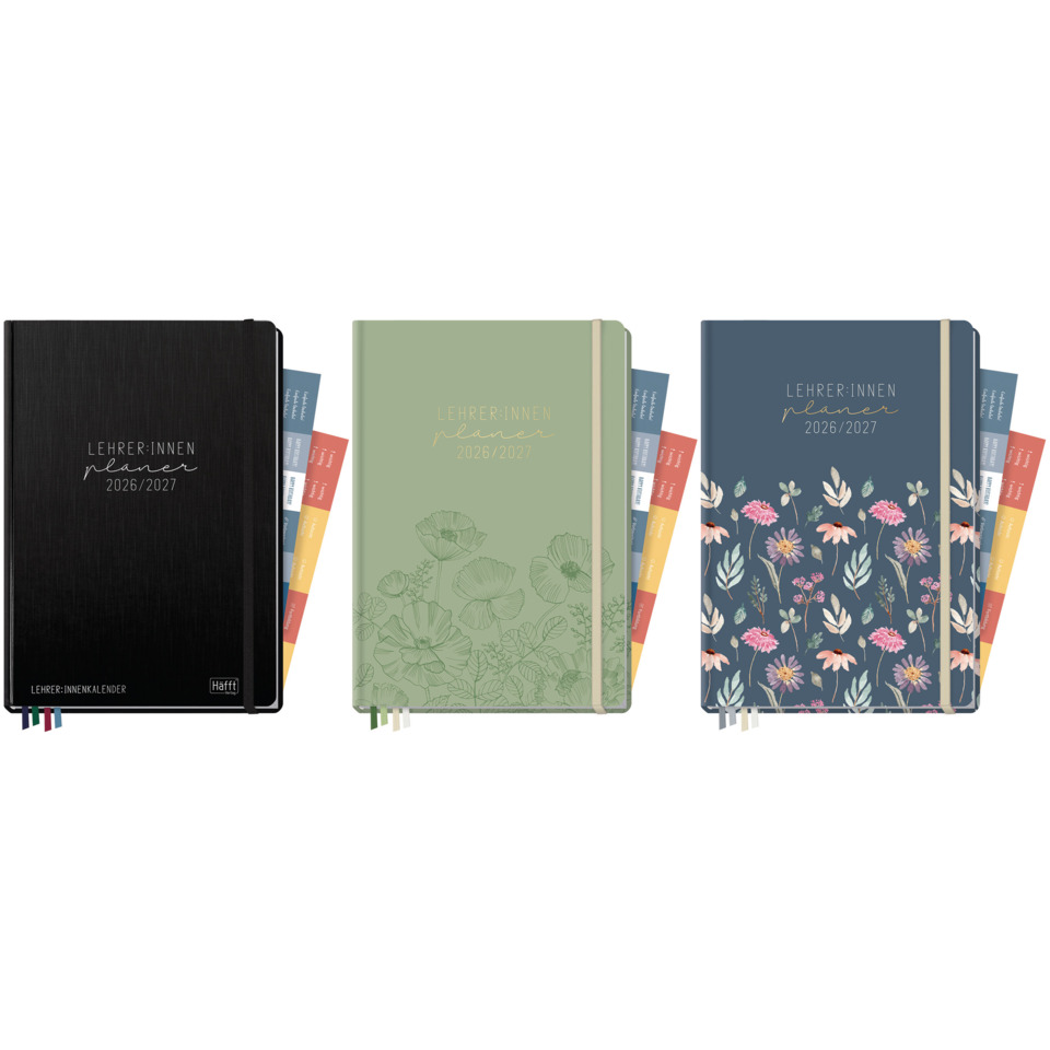 planner, Kalender, Notizbuch, Blumenmuster, Gummiband