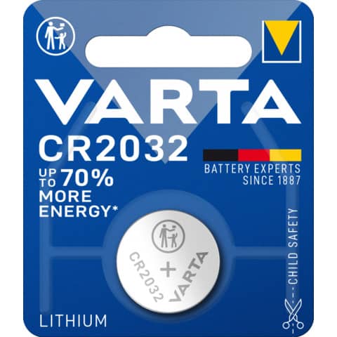 Knopfzellen-Batterie Lithium CR2032, 1 Stück VARTA 06032101401 Knopfzellen-Batterie Lithium CR2032, 1 Stück VARTA 06032101401