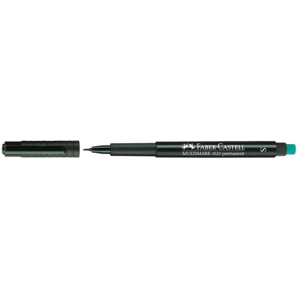 Permanent marker, Feiner Filzstift, Schwarzer Körper, Kappe, Faber-Castell