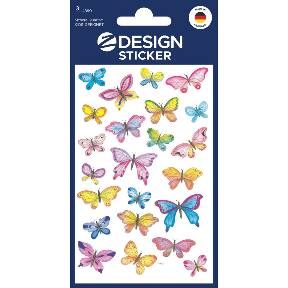 Schmetterlinge, Stickerbogen, Schmetterlingsmotive, Bunte Sticker, Design Sticker