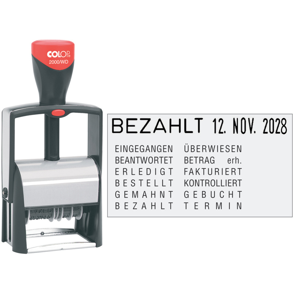 Trenne, Stempel, Gummirolle, Rotstift, Tintenstempel