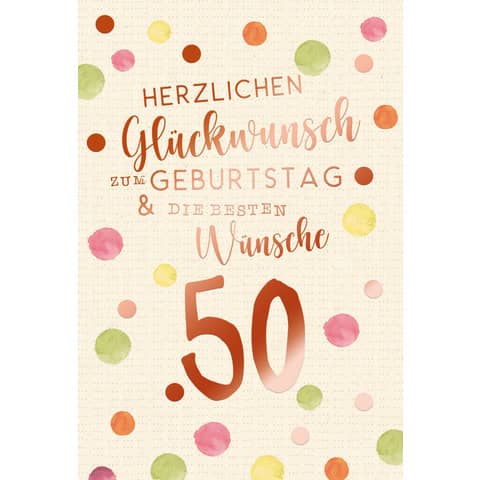 Geburtstagskarte Zahl 50, unverpackt SKORPION 52-3250