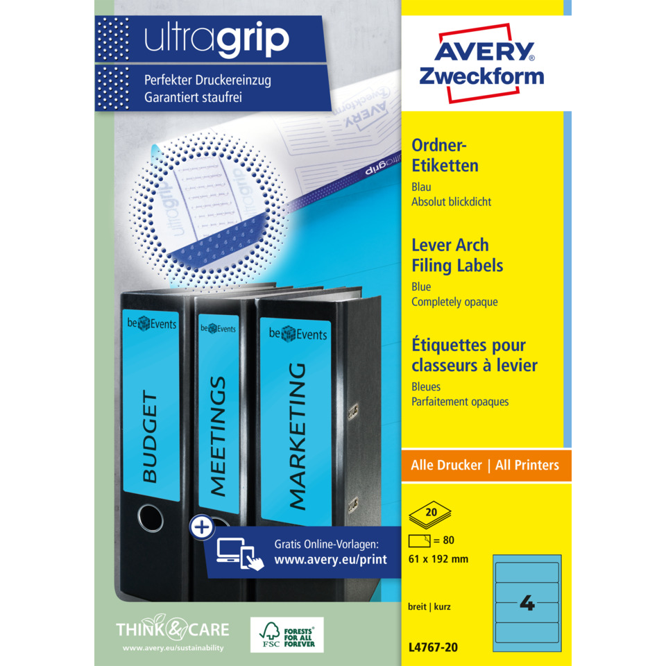 Ordneretiketten, Avery Zweckform, Büromaterial, Archivierung, Büroorganisation