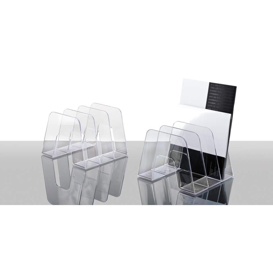 Aktenstützen, Schreibtischorganizer, Prospektdisplay, Transparent, Kartenhalter