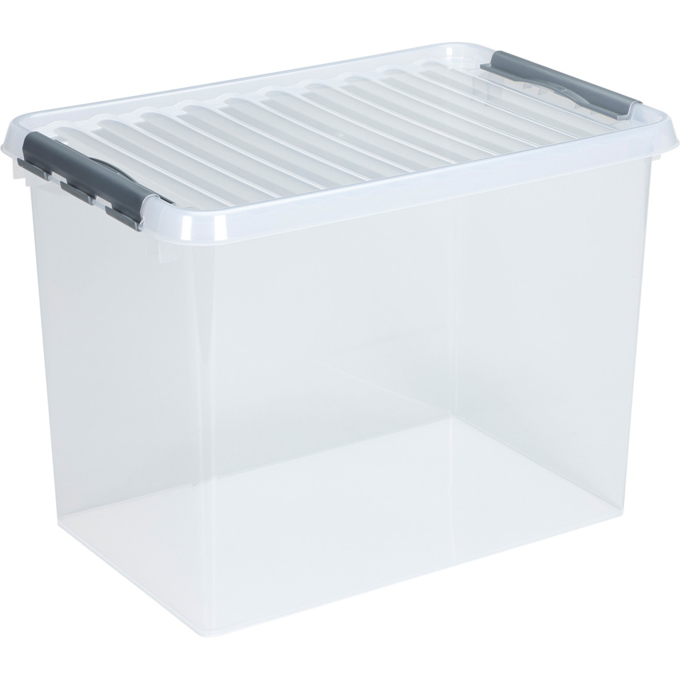 Kunststoffbox, Aufbewahrungsbox, Deckel mit Griffen, transparent, Aufbewahrungslösung