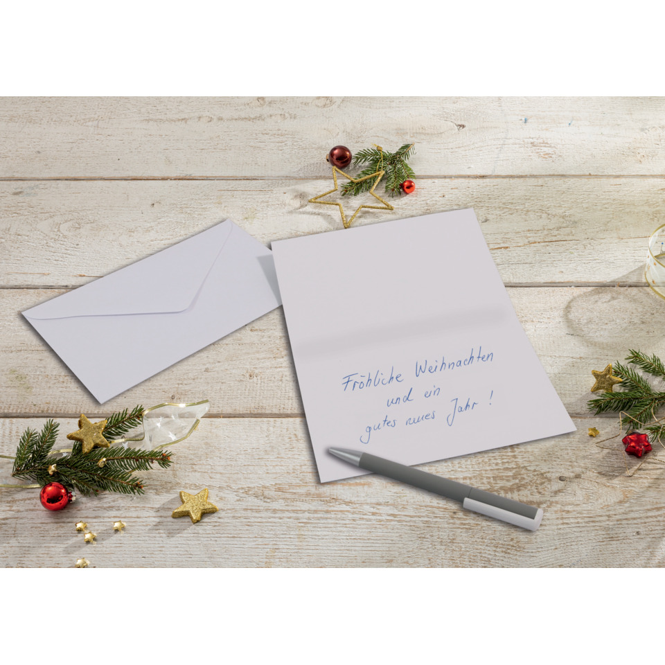 Weihnachtskarte, Grußkarte, Notizblock, Stift, Dekoration