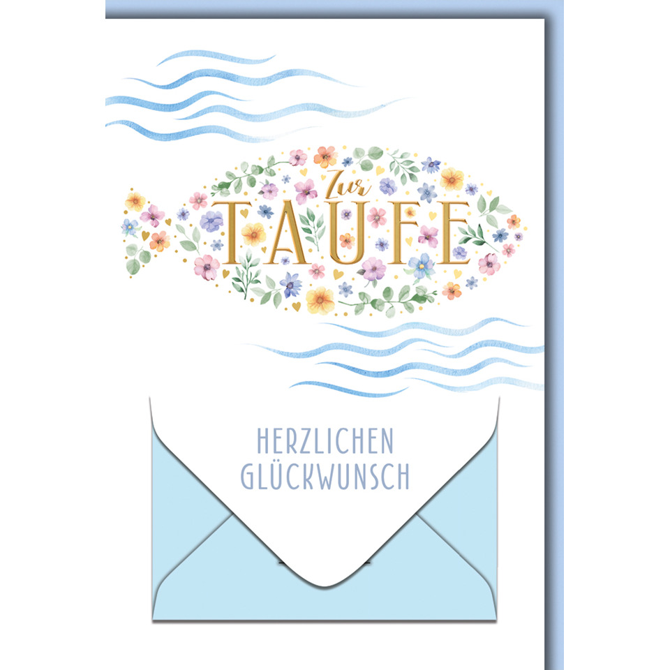 Grußkarte, Karte, Blumenkranz, Verschlussbrief, Umschlag