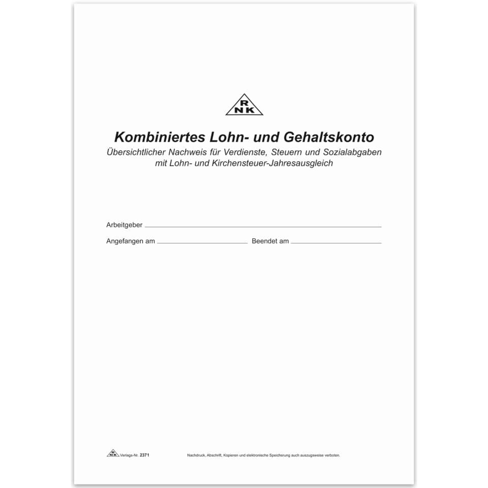 Dokument, Formular, Kombiniertes Lohn- und Gehaltskonto, Papier, Schriftdruck
