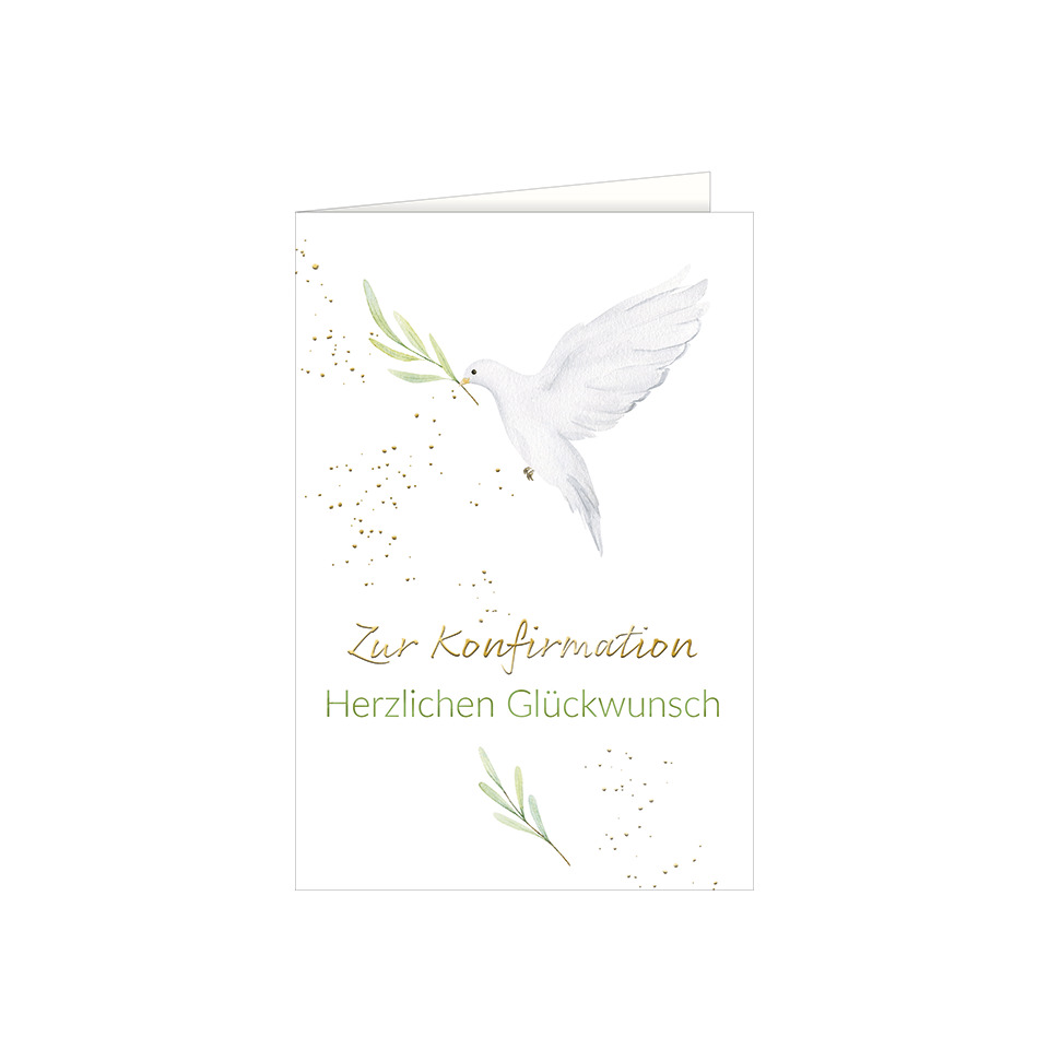 Hochzeitskarte, Bestellkarte, Taube, Grün, Kalligraphie