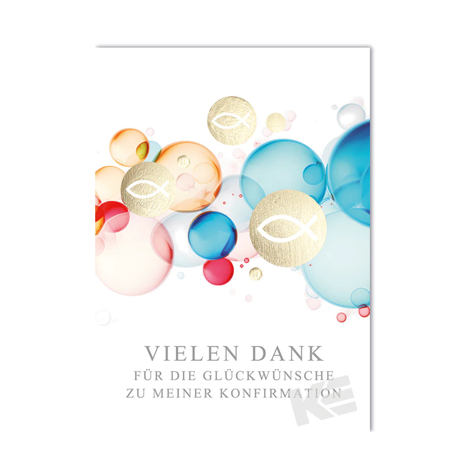 Ballons, Konfirmationskarte, Dankeskarte, Glaube, Feierliche Karte