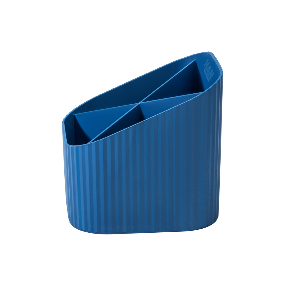 Schreibtisch-Organizer, Ordnerhalter, Küchenutensil, blau, Rillendesign