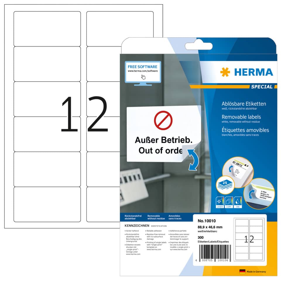 entfernbare Etiketten, Etikettenbögen, Kartonverpackung, Druckeretiketten, weiße Etiketten