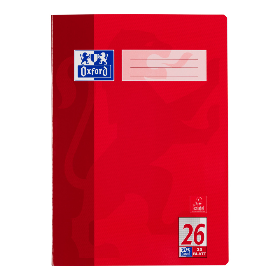 Heft, A4, 90g/m², 32 Blatt, Lin.26, kariert mit Rand OXFORD 100050330