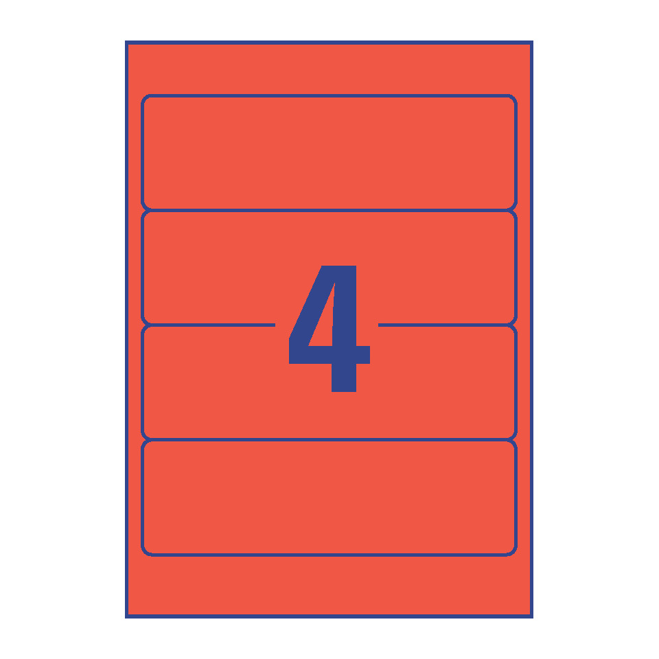 Postkarte, vertikal, orange, Nummer 4, umrandete Karte