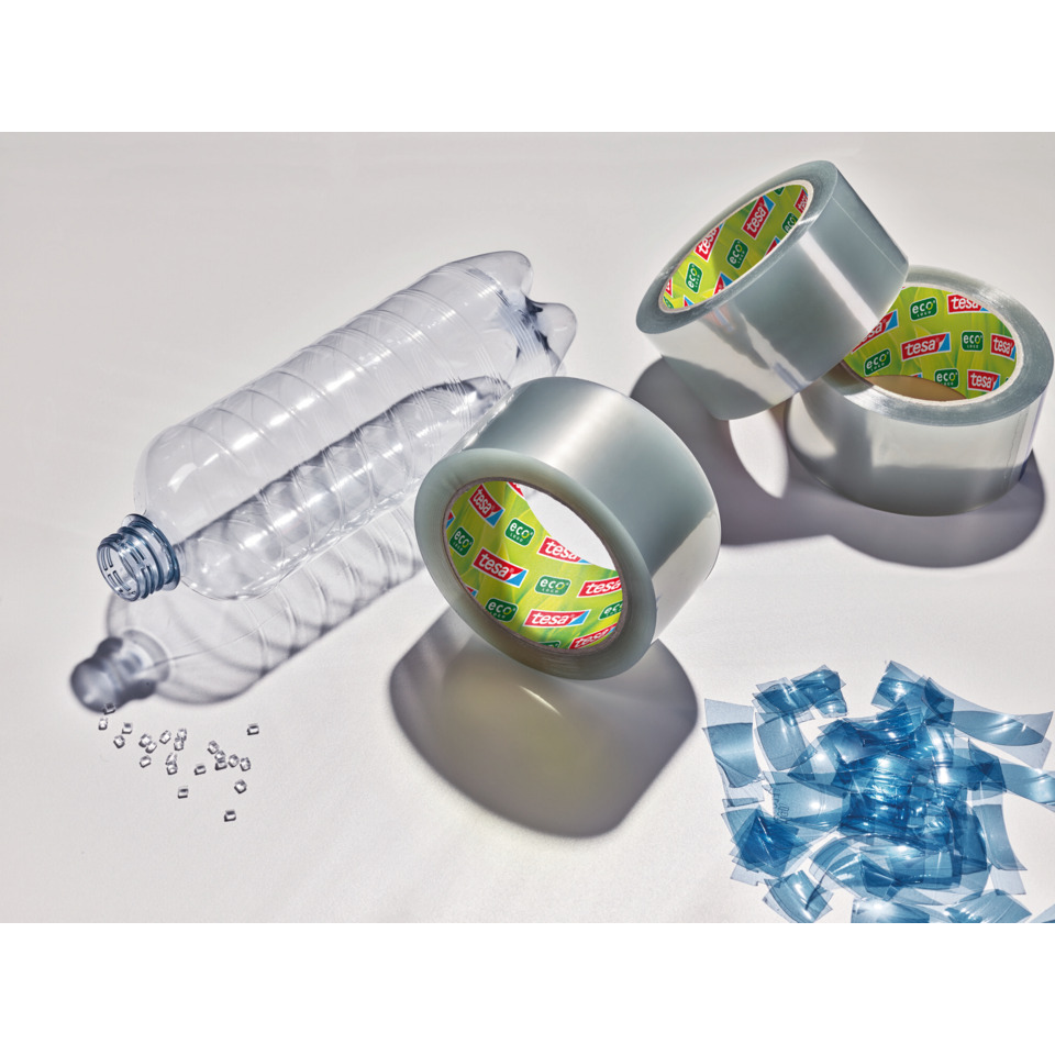 Kunststoffflasche, Kunststoffbänder, Transparent, Klebeband, Schneidefolie?