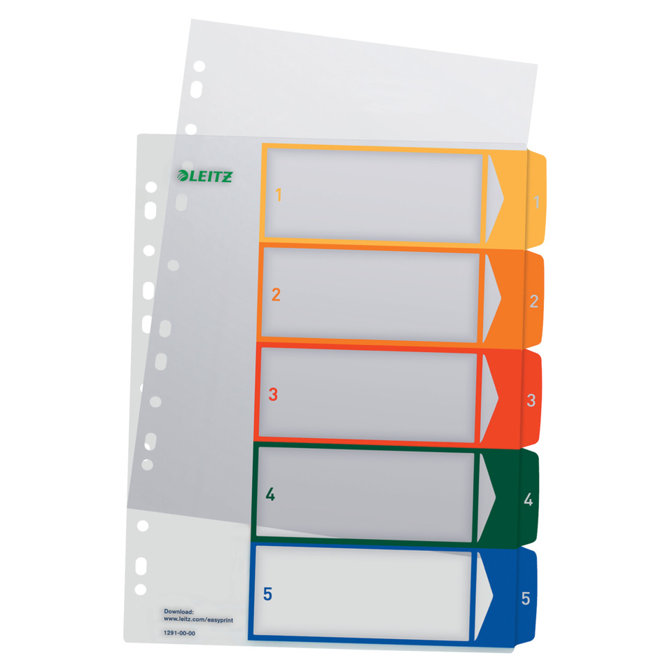 Farbseiten-Register, Drucker-Farbfächer, Leitz Farbindikator, Papierregister, Ordnungsfarbmarkierungen