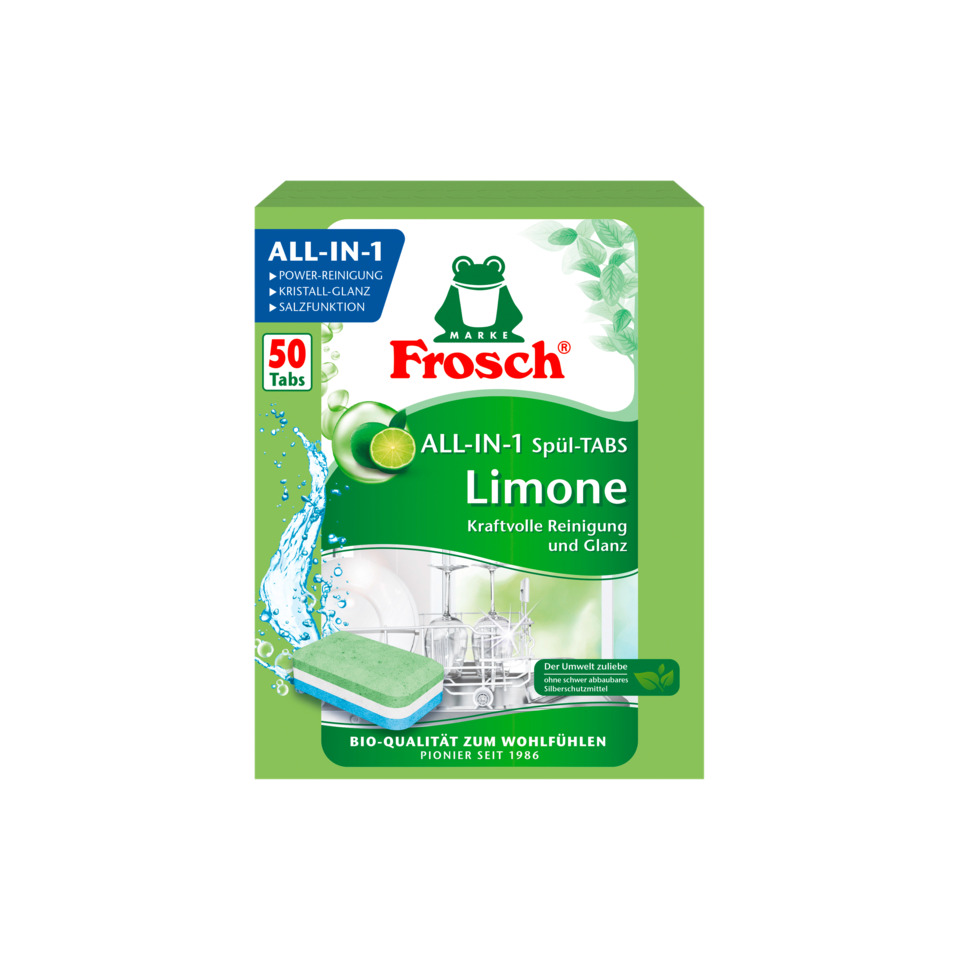 ALL-IN-1, Spül-Tabs, Limone, Kraftvolle Reinigung, Bio-Qualität