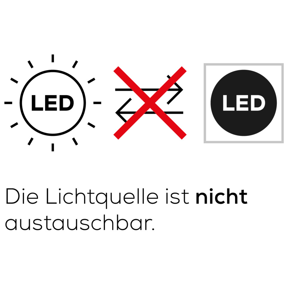 LED, Lichtquelle, Nicht austauschbar, Symbol, Grafik