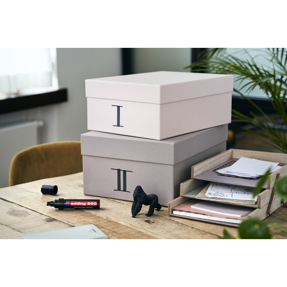 Schuhkartons, gestapelte Kartons, rosa Box, graue Box, Bürobedarf