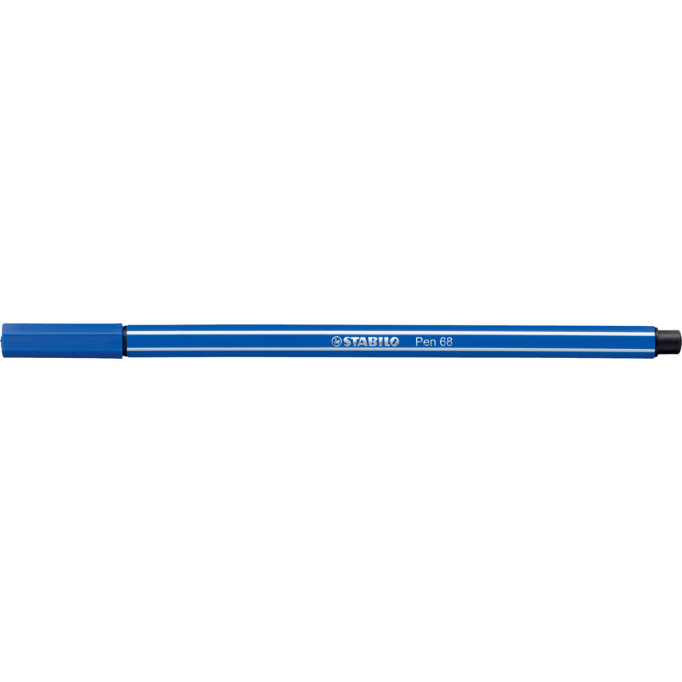 Stabilo Pen 68, Blauer Stift, Kugelschreiber, Sechseckiger Griff, Metallclip