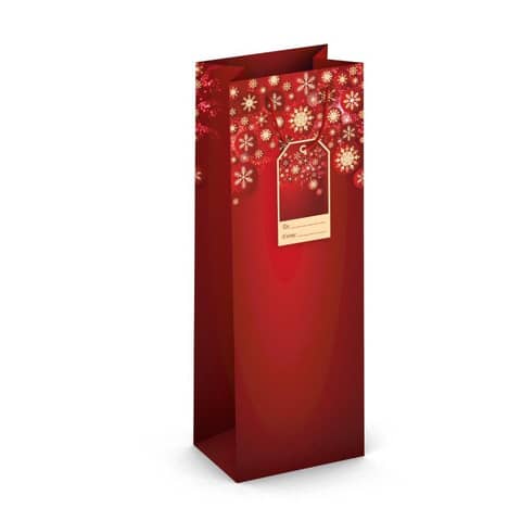 Weihnachts-Geschenktragetasche Flocken, 36 x 12,6 x 8,9 cm  224-527 TB