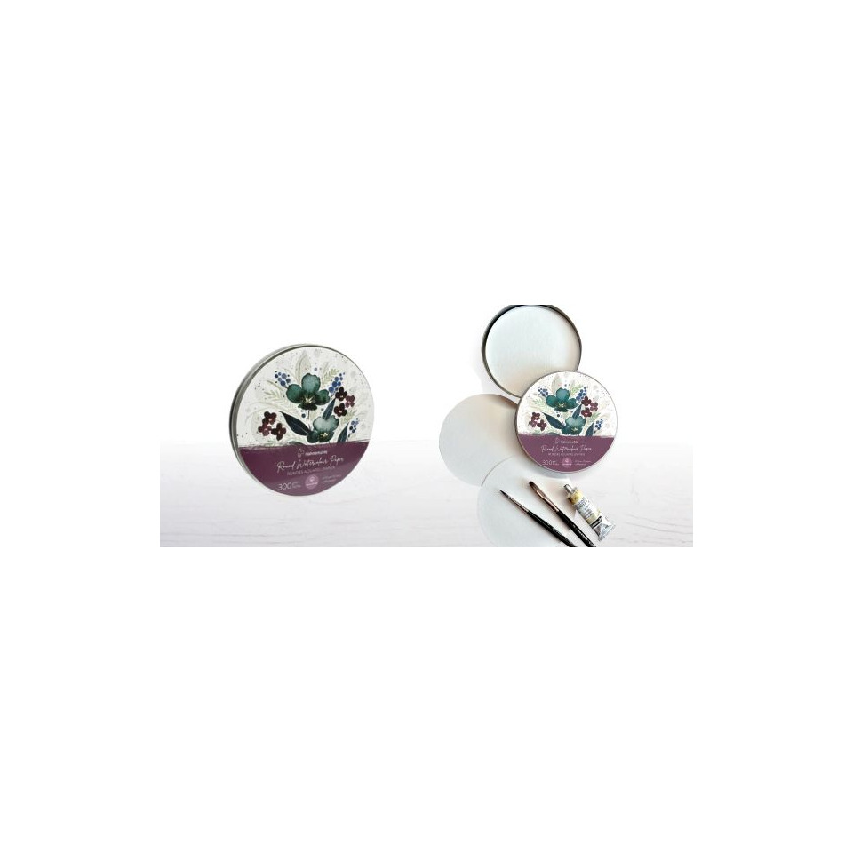 Kreide-Dose, Runde Dose, Dekokrema, Blumenmuster, Metalldose