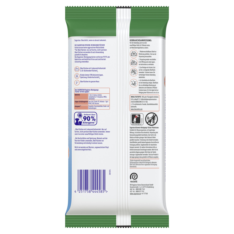 hygiene-tücher, reinigung, verpackung, barcode, allergenfrei