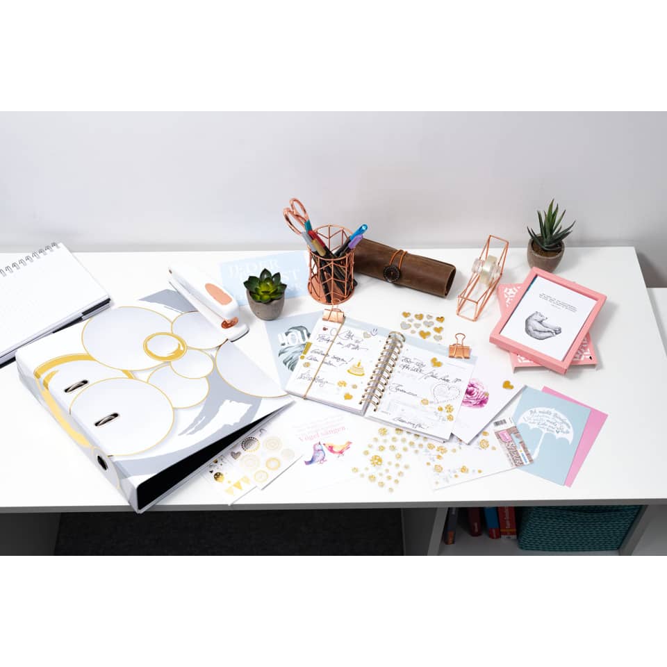 Schreibtisch- Organizer, Notizbuch, Sticky Notes, Paperschale, Dekoration