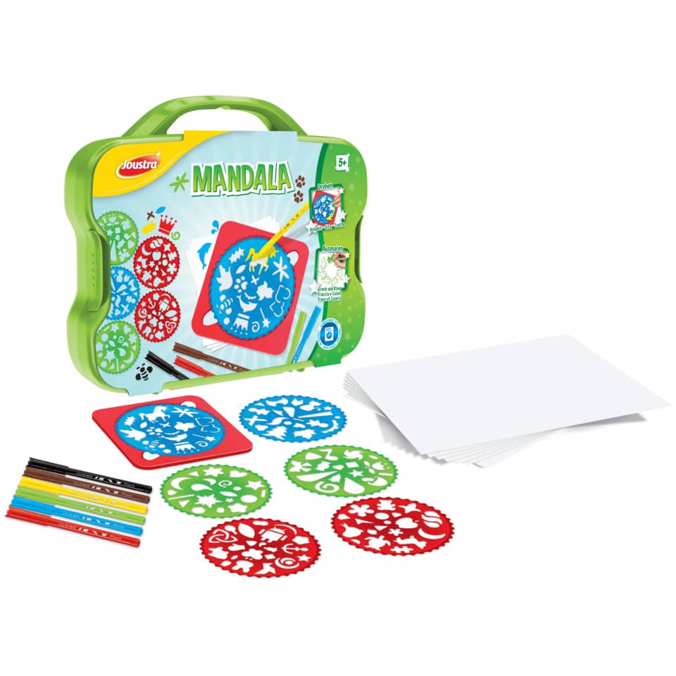 Spielset, Mandala, Aquarell, Papiersticker, Stifte