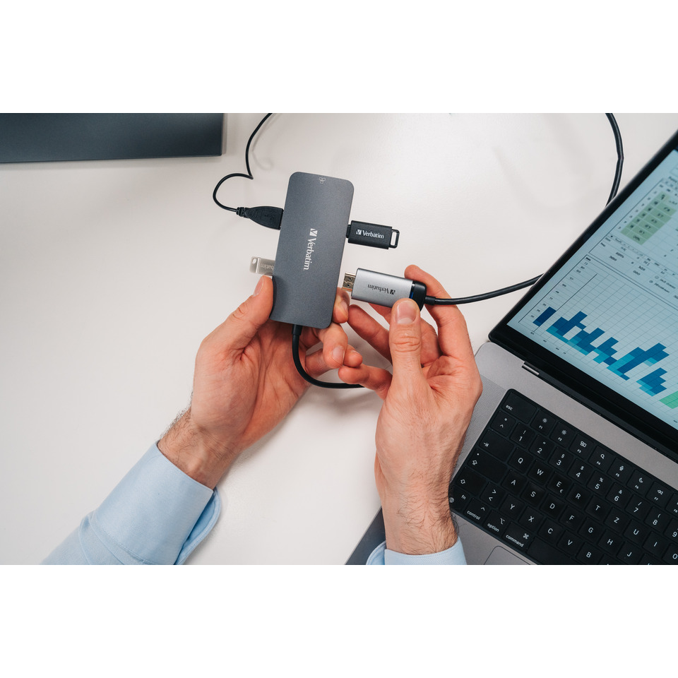USB-C Hub, Adapter, Laptopzubehör, HDMI-Adapter, Verbatim
