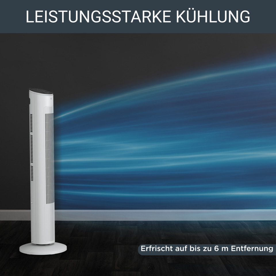 Ventilator, Tower fan, Weiß, Schlankes Design, Standventilator