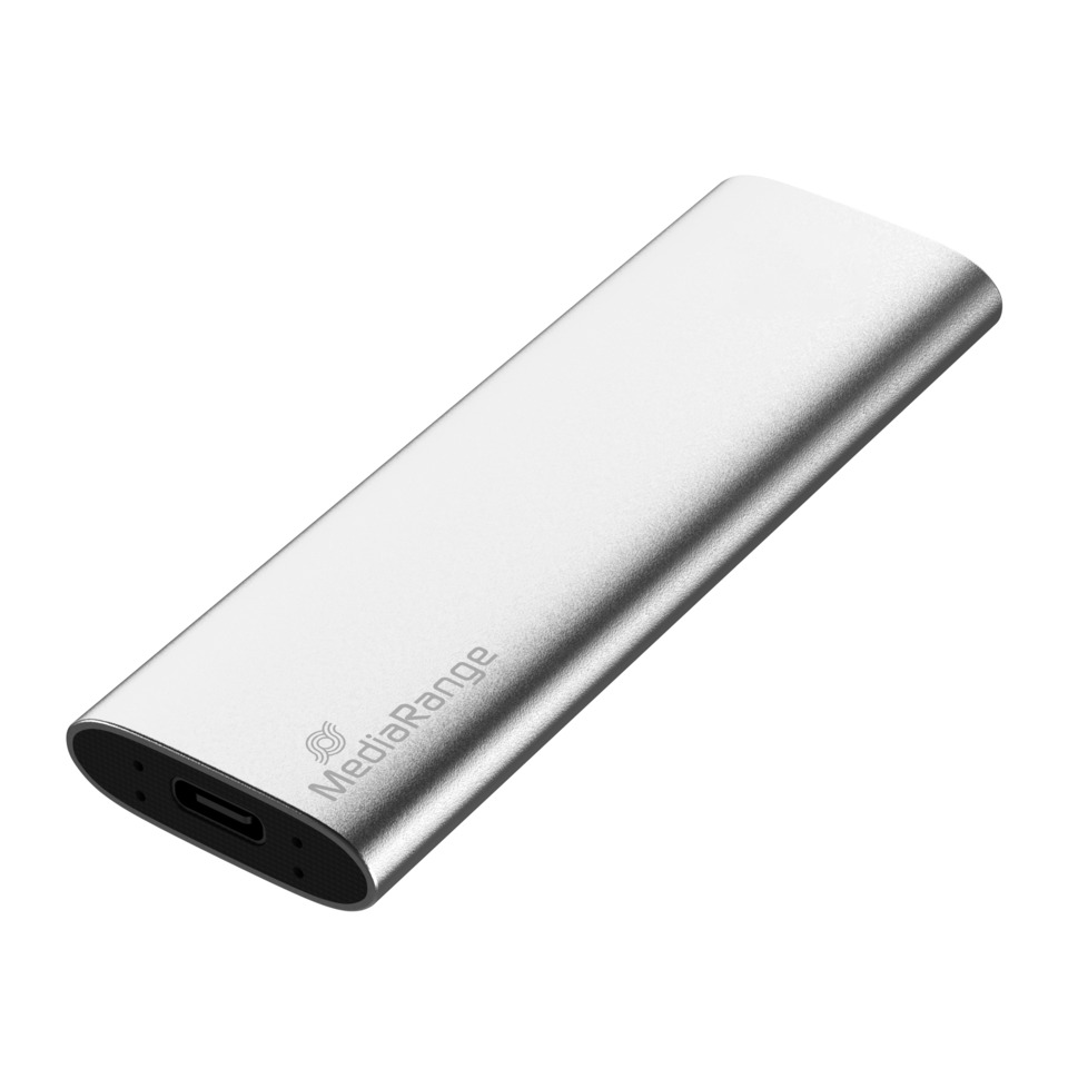 Externer Akku, Powerbank, USB-C, Aluminium, Silber