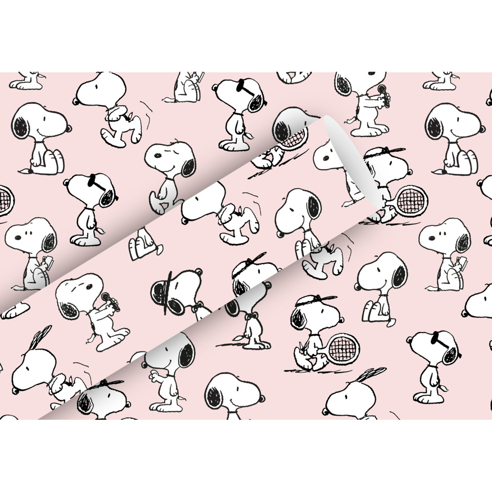 Snoopy Muster, Cartoon Hund, Pinker Hintergrund, Taschenstoff Muster, Hunde Zeichentrick
