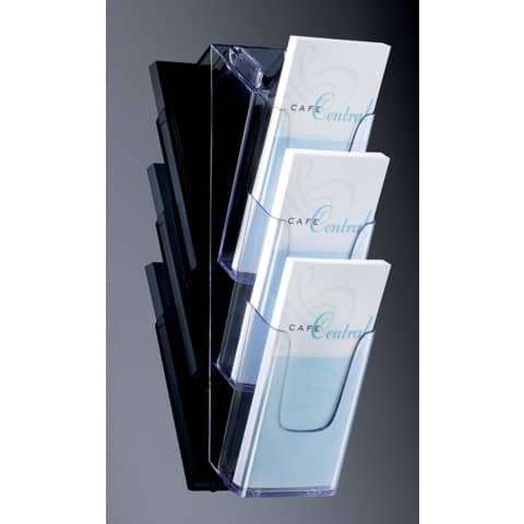Wand-Prospekthalter Acryl, DL, 3 Fächer, transparent SIGEL LH137