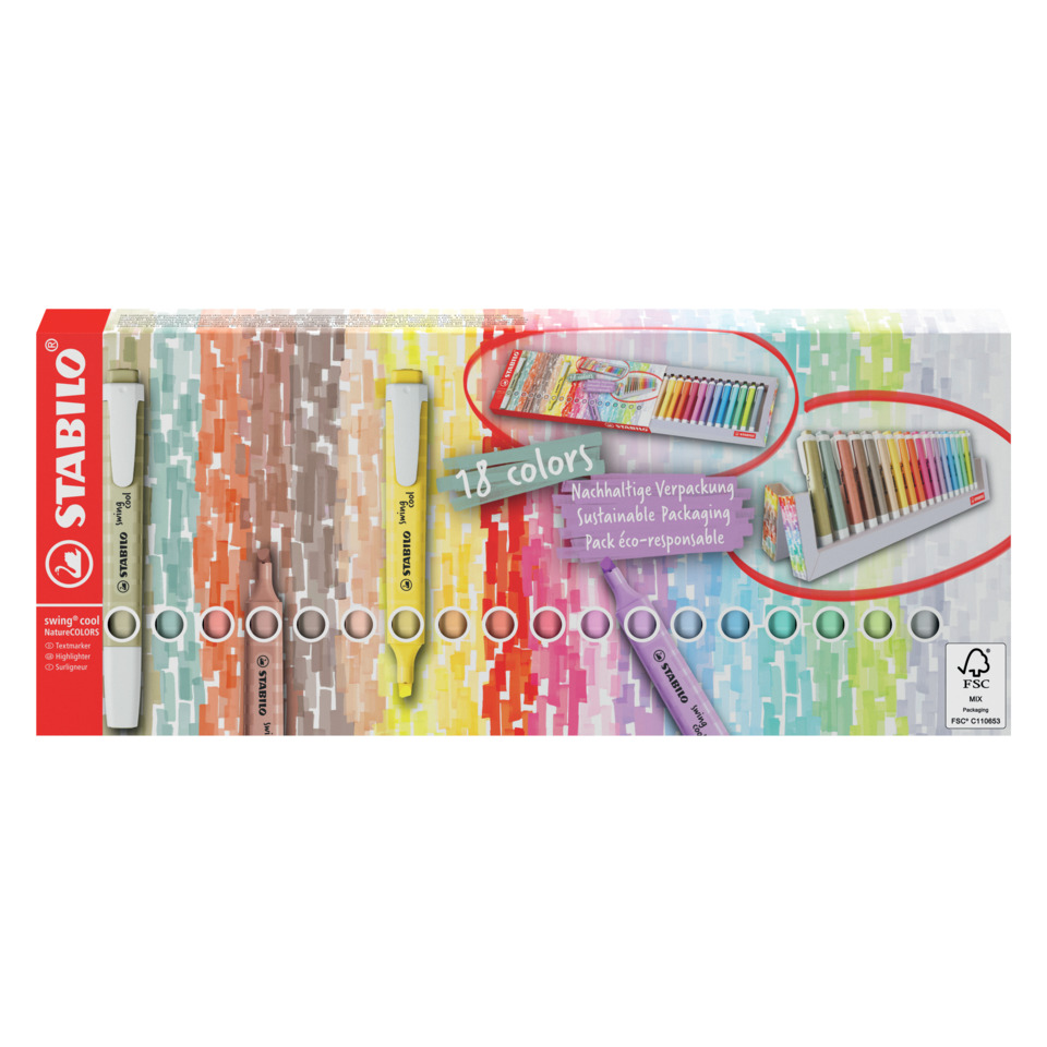 Buntstifte, Farbstifte, Kunstset, Multicolor-Stifte, Packaging nachhaltig