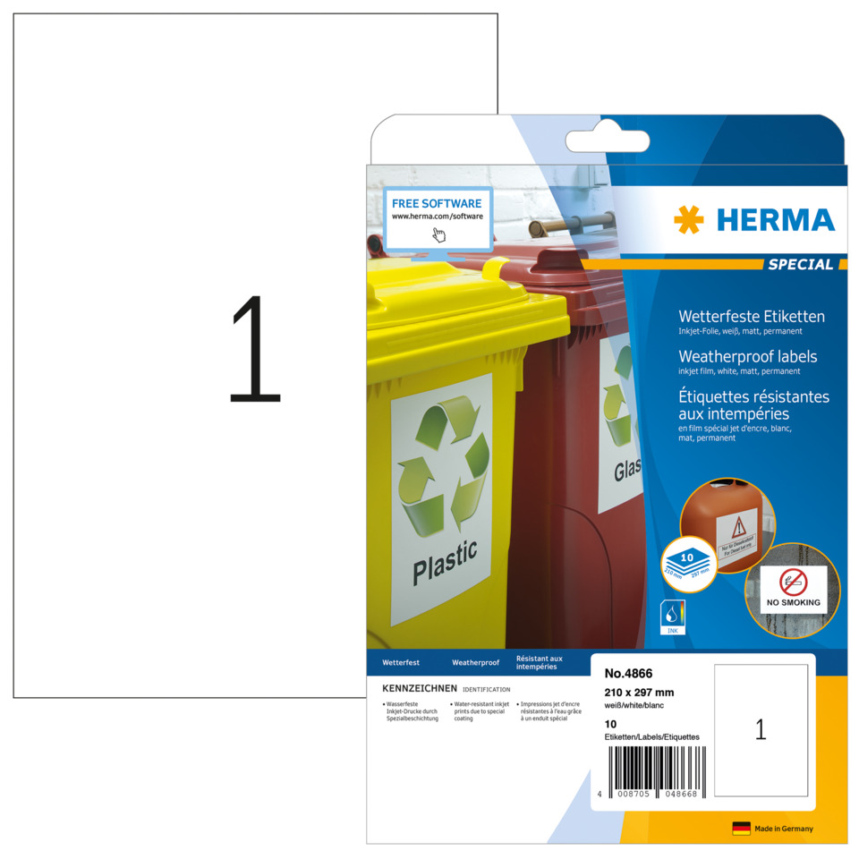 Plastic, Abfallbehälter, Etiketten, Recycling, Rauchen verboten