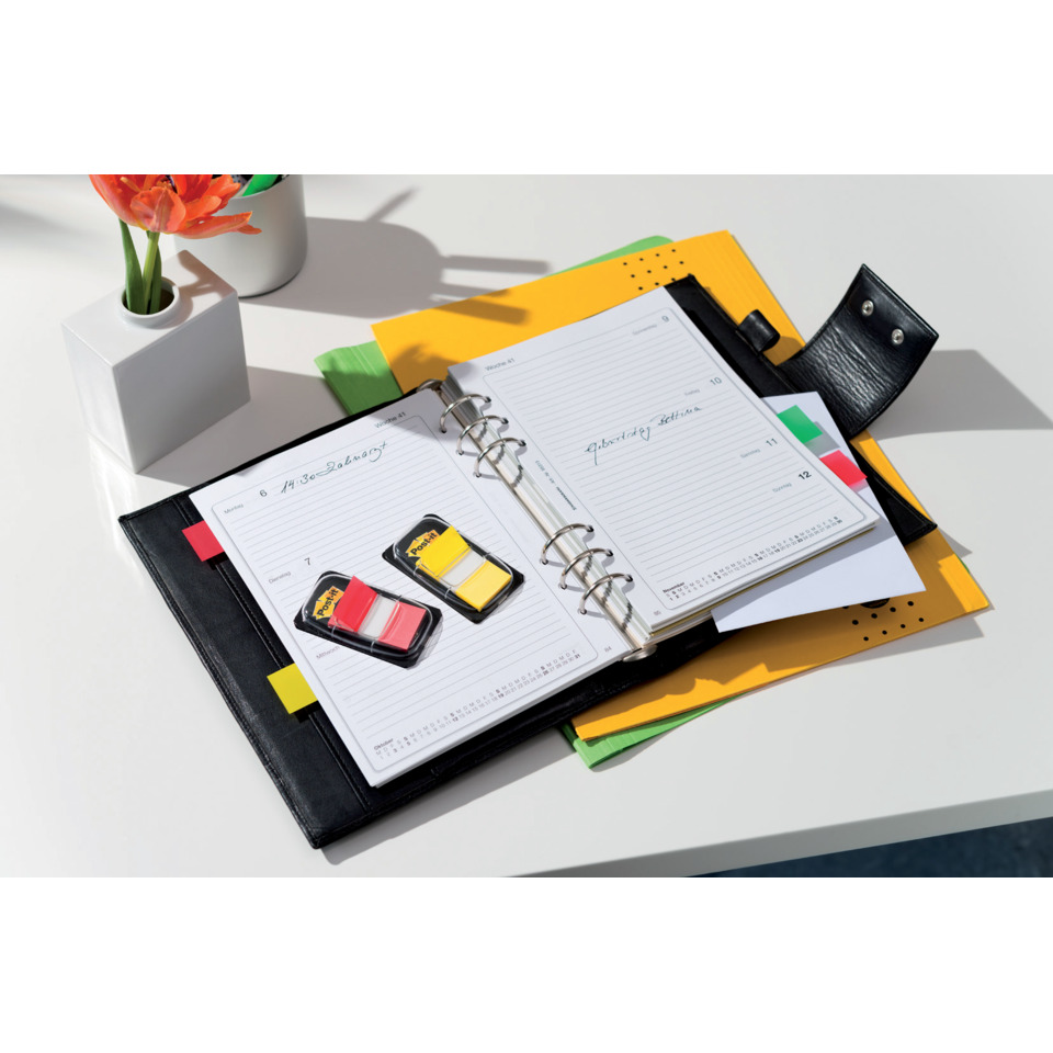 Planer, Notizbuch, Terminplaner, Klebezettel, Schwarz